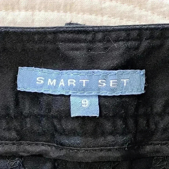 ❤️ Smart Set Cropped Black Straight Leg Capri Pant Size 9 - Picture 9 of 11